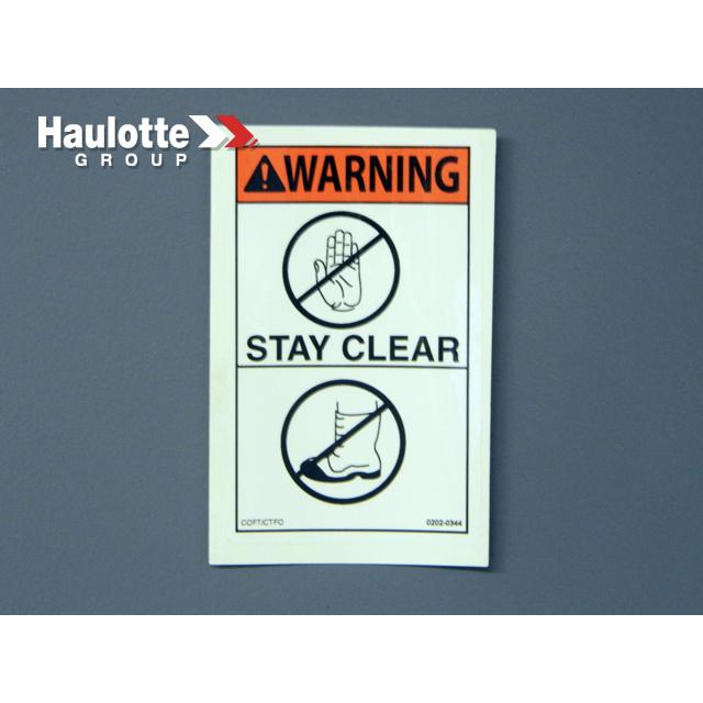 Haulotte Part # 0202-0344 - Decal-4.50inx2.75in Blk & Org