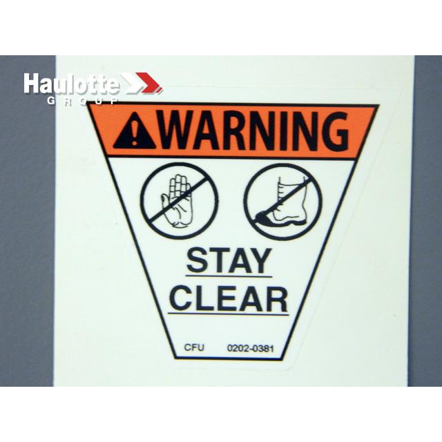 Haulotte Part # 0202-0381 - Decal-stay Clear-sm Trapezoid
