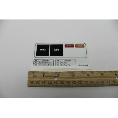 Genie Part # 09.4618.0949. 09.4618.0949GT - RELAYS FUSES ENGIN BOARD DECAL