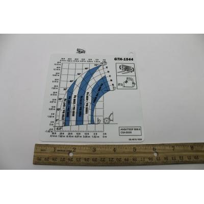 Genie Part # 09.4618.1659. 09.4618.1659GT - LOAD CHART. WEIGHT. FORKS. GTH 1544