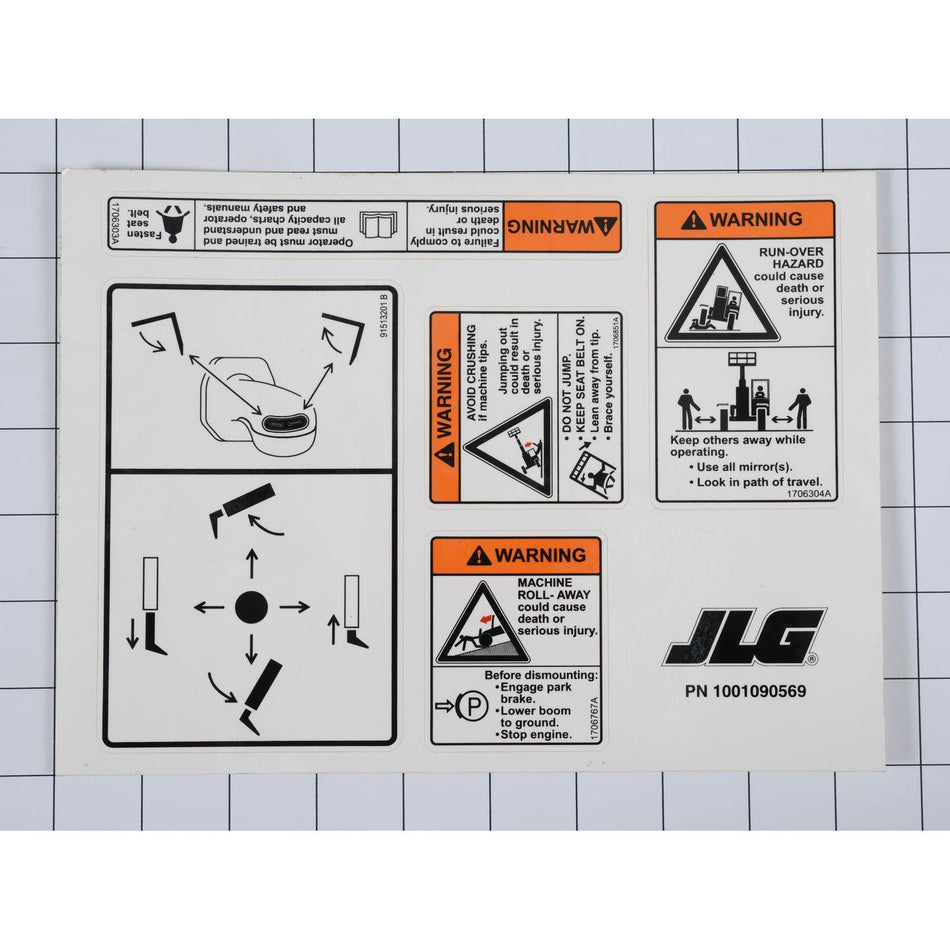 JLG Part # 1001090569 - KIT. DECALS RIGHT SIDE DASH