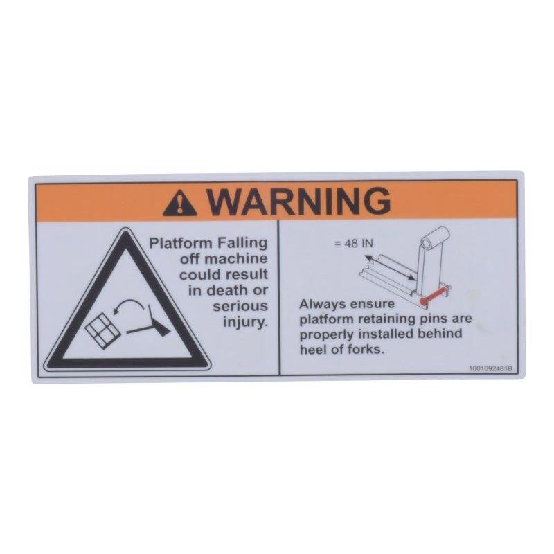 JLG Part # 1001092481 - DECAL. WARNING ATTACHMENT