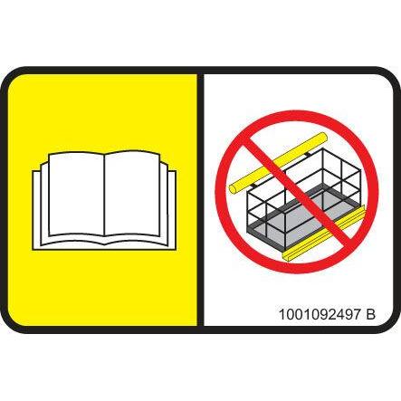 JLG Part # 1001092497 - DECAL. NO PIPE RACK ALLOWED