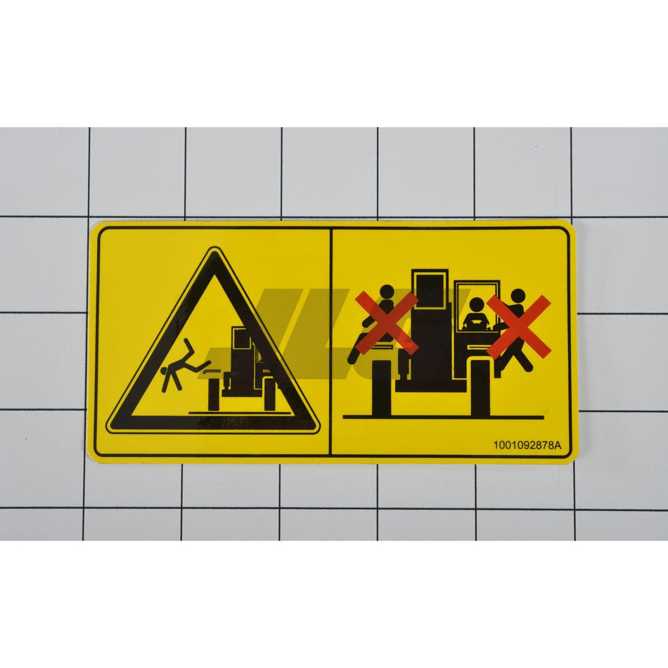 JLG Part # 1001092878 - DECAL. NO RIDERS