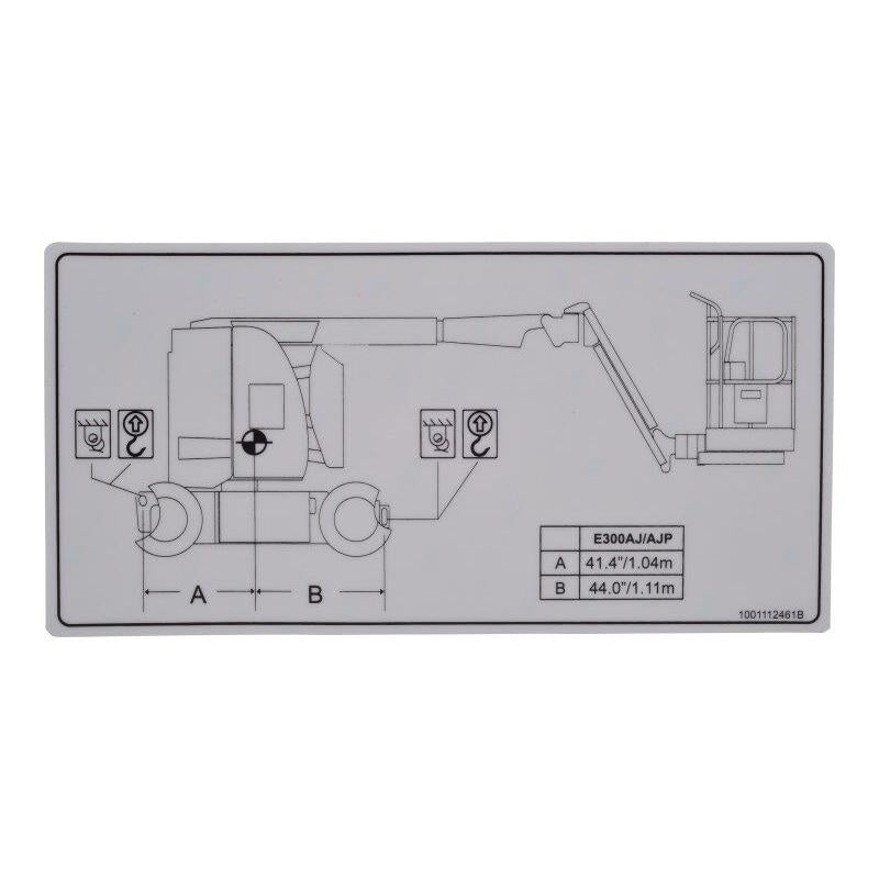 JLG Part # 1001112461 - DECAL. LIFT DIAGRAM