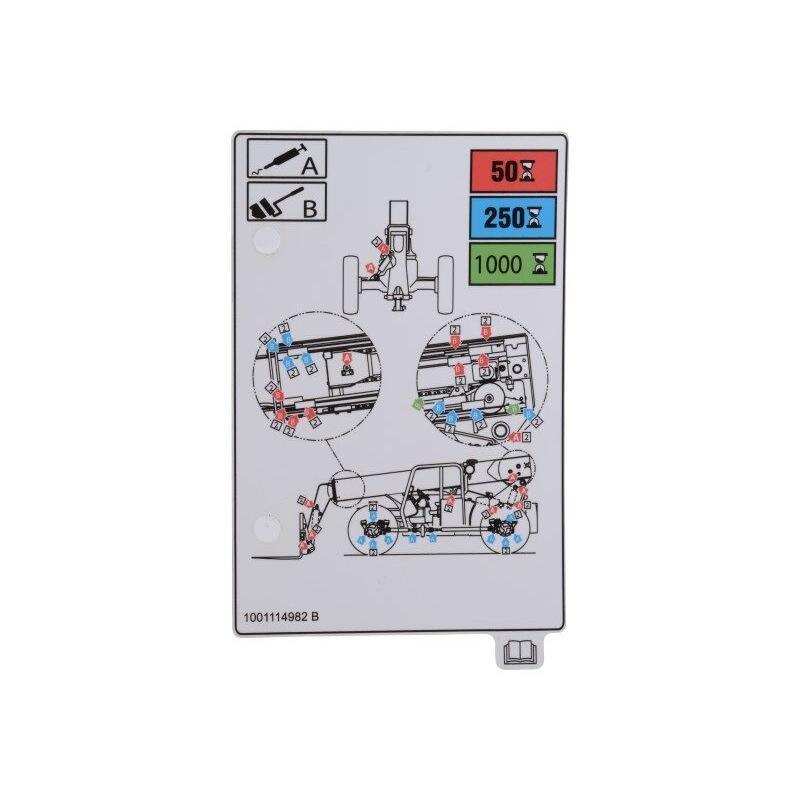 JLG Part # 1001114982 - DECAL. LUBE CHART