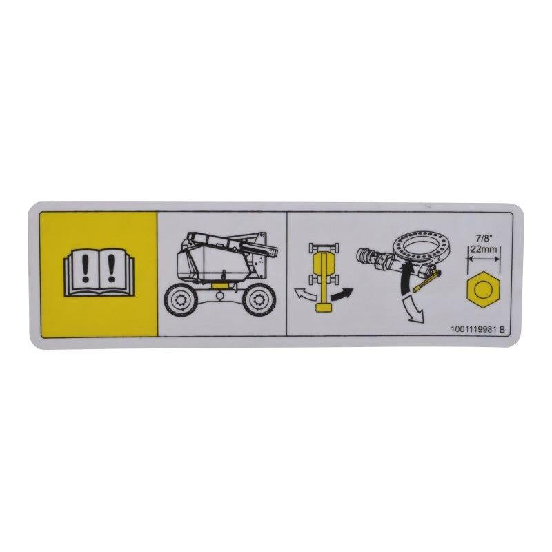 JLG Part # 1001119981 - DECAL. MANUAL TURNTABLE ROTATE