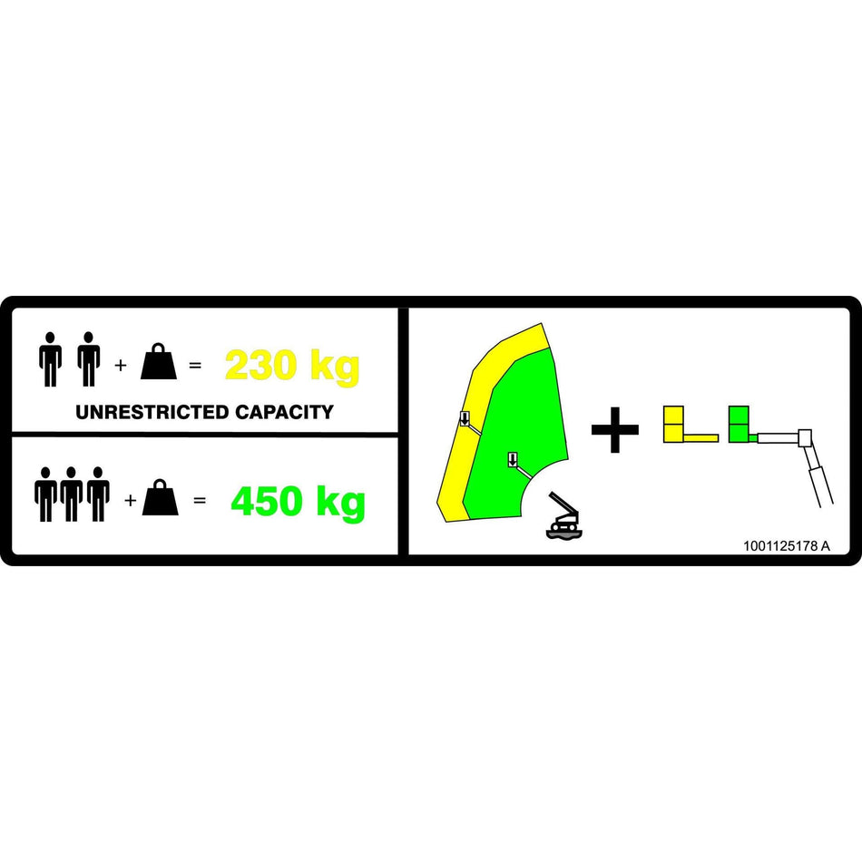 JLG Part # 1001125178 - DECAL. DUAL CAPACITY (CE)