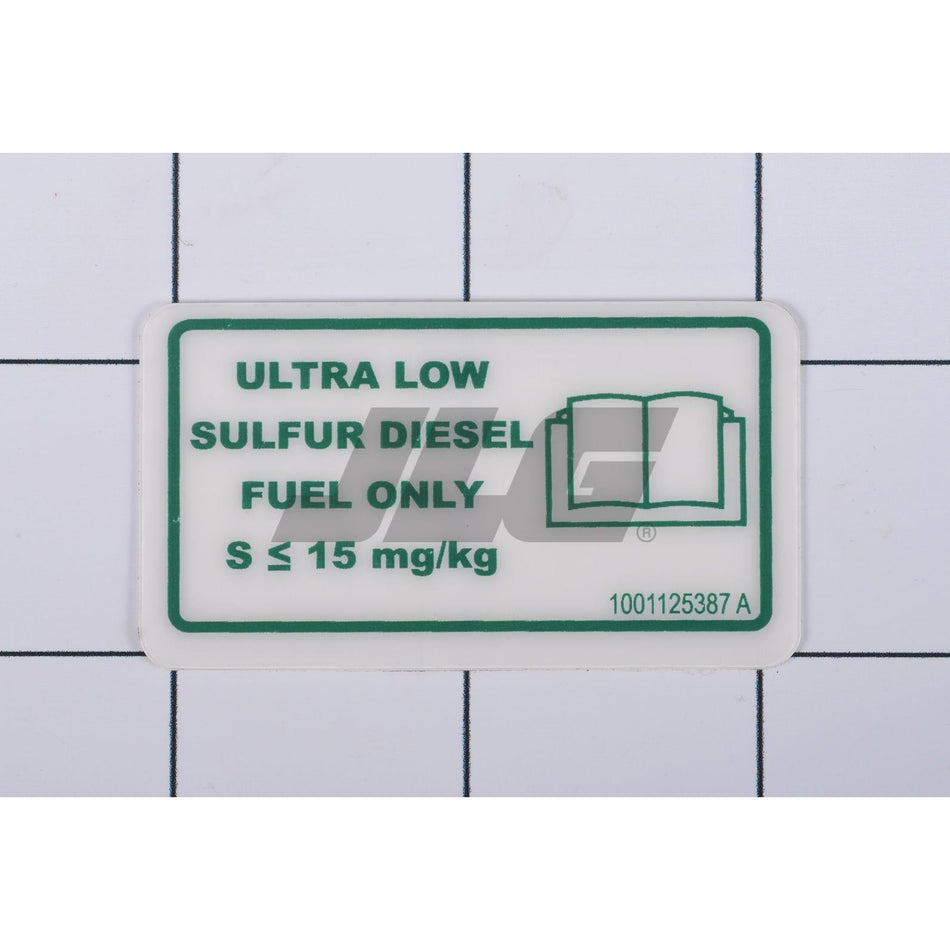JLG Part # 1001125387 - DECAL. ULTRA LOW SULFUR DIESEL