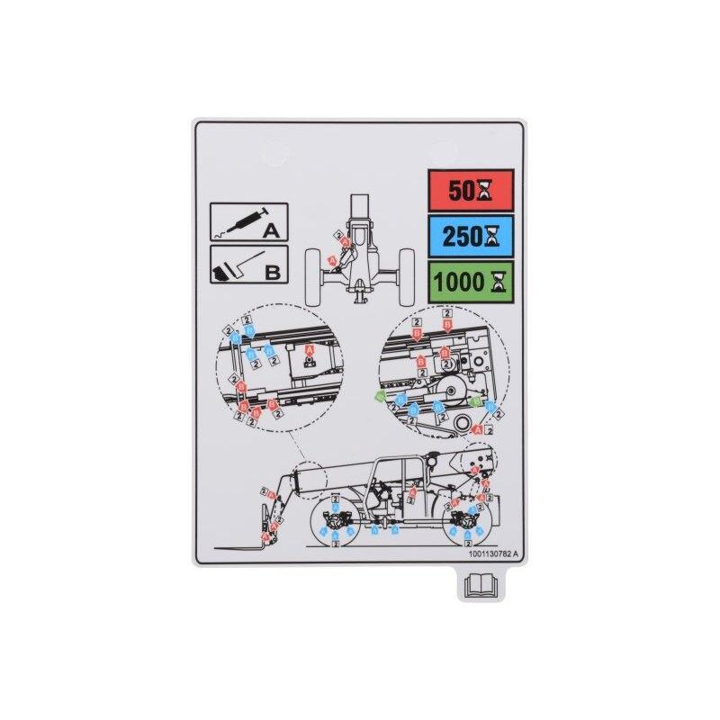 JLG Part # 1001130782 - DECAL. LUBRICATION CHART