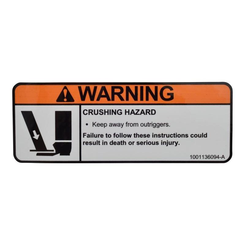 JLG Part # 1001136094 - DECAL. CRUSHING HAZARD