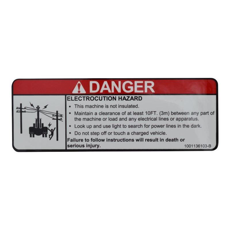 JLG Part # 1001136103 - DECAL. ELECTROCUTION HAZARD