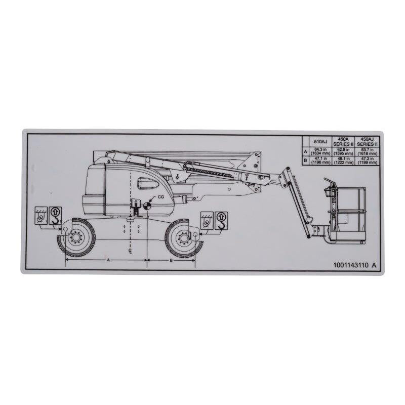 JLG Part # 1001143110 - DECAL. LIFT DIAGRAM