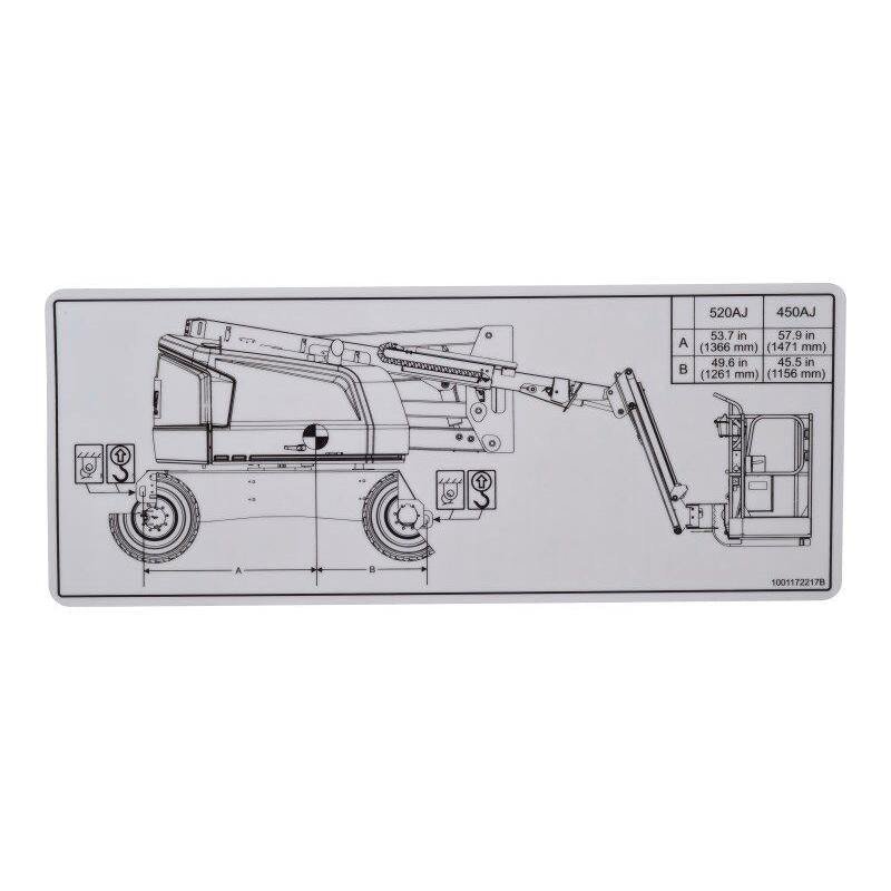 JLG Part # 1001172217 - DECAL. LIFT DIAGRAM