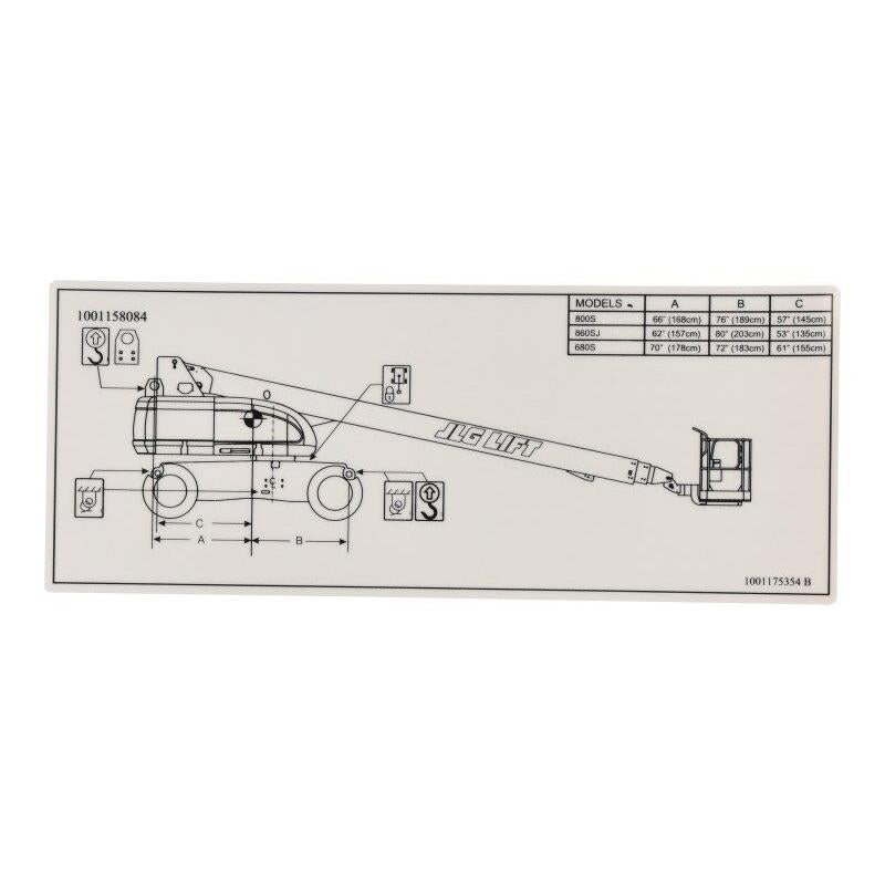 JLG Part # 1001175354 - DECAL. LIFT DIAGRAM