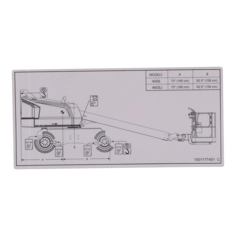 JLG Part # 1001177451 - DECAL. LIFT DIAGRAM