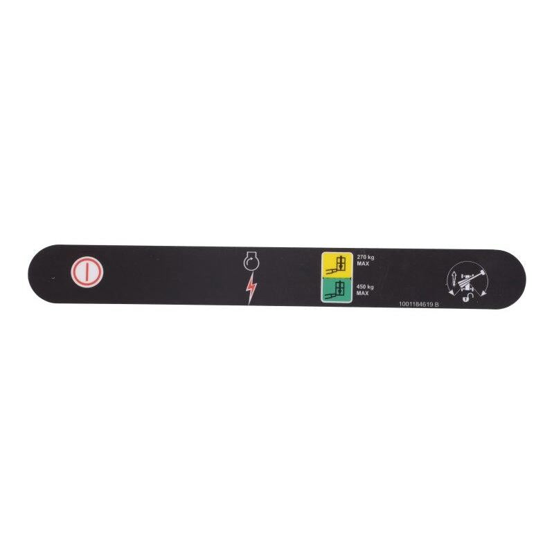 JLG Part # 1001184619 - DECAL. STOP & AUX POWER (CE)