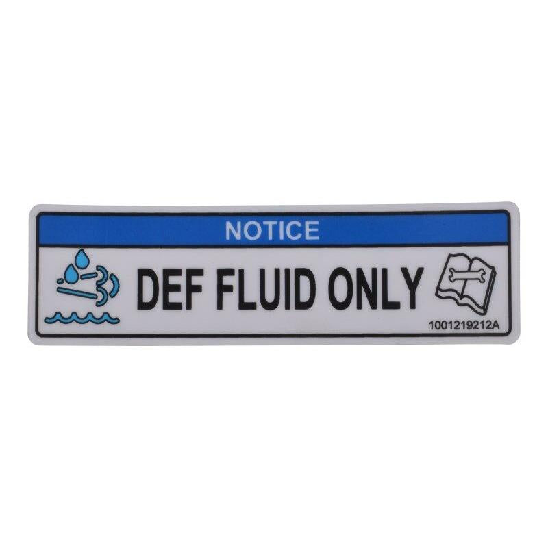 JLG Part # 1001219212 - DECAL. DEF FLUID ONLY NA