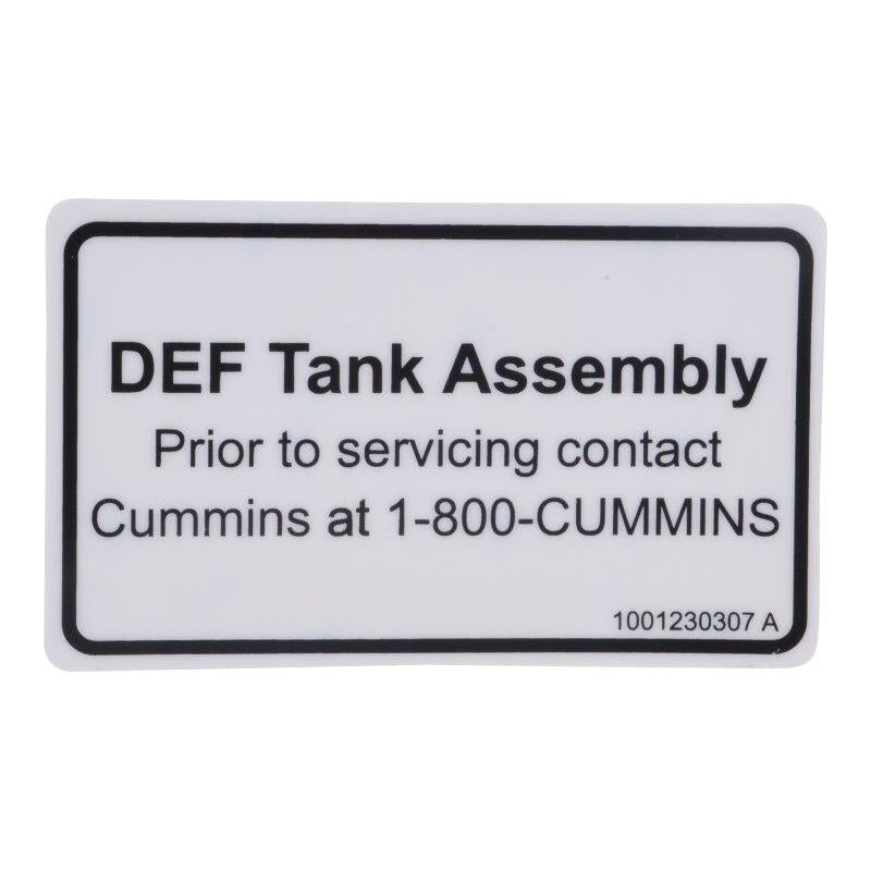 JLG Part # 1001230307 - DECAL. DEF TANK SERVICE
