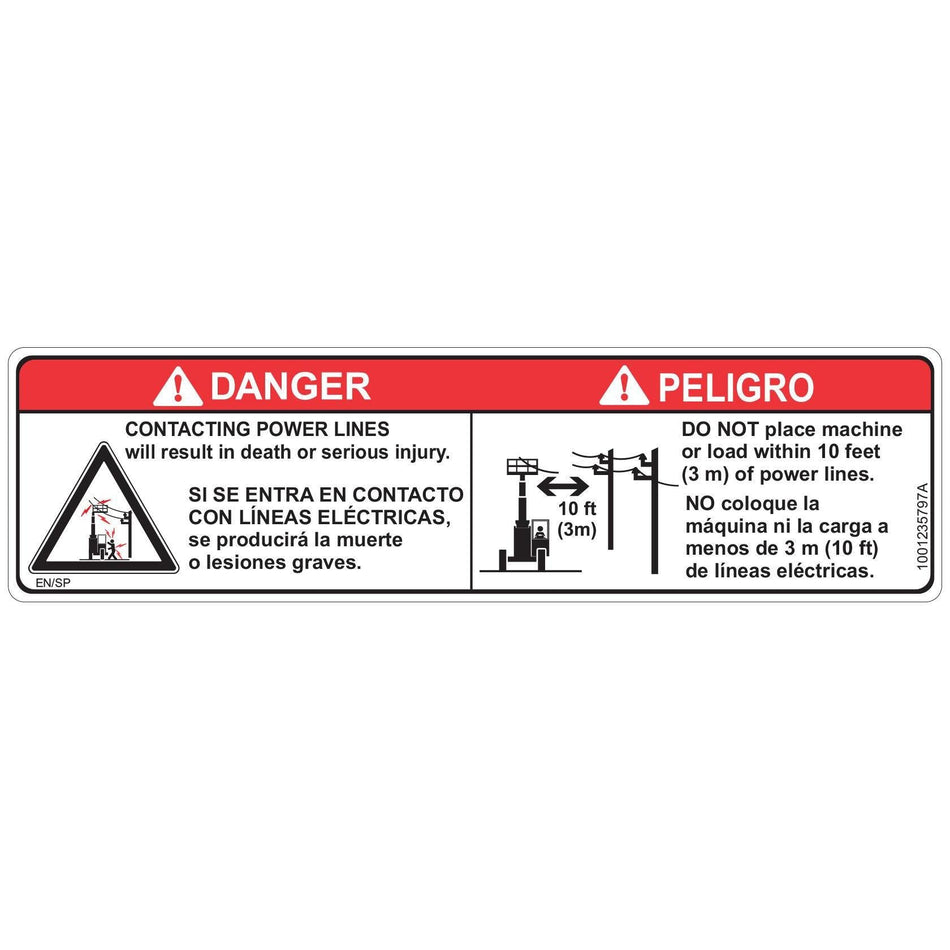 JLG Part # 1001235797 - DECAL. ELECTROCUTION HAZARD
