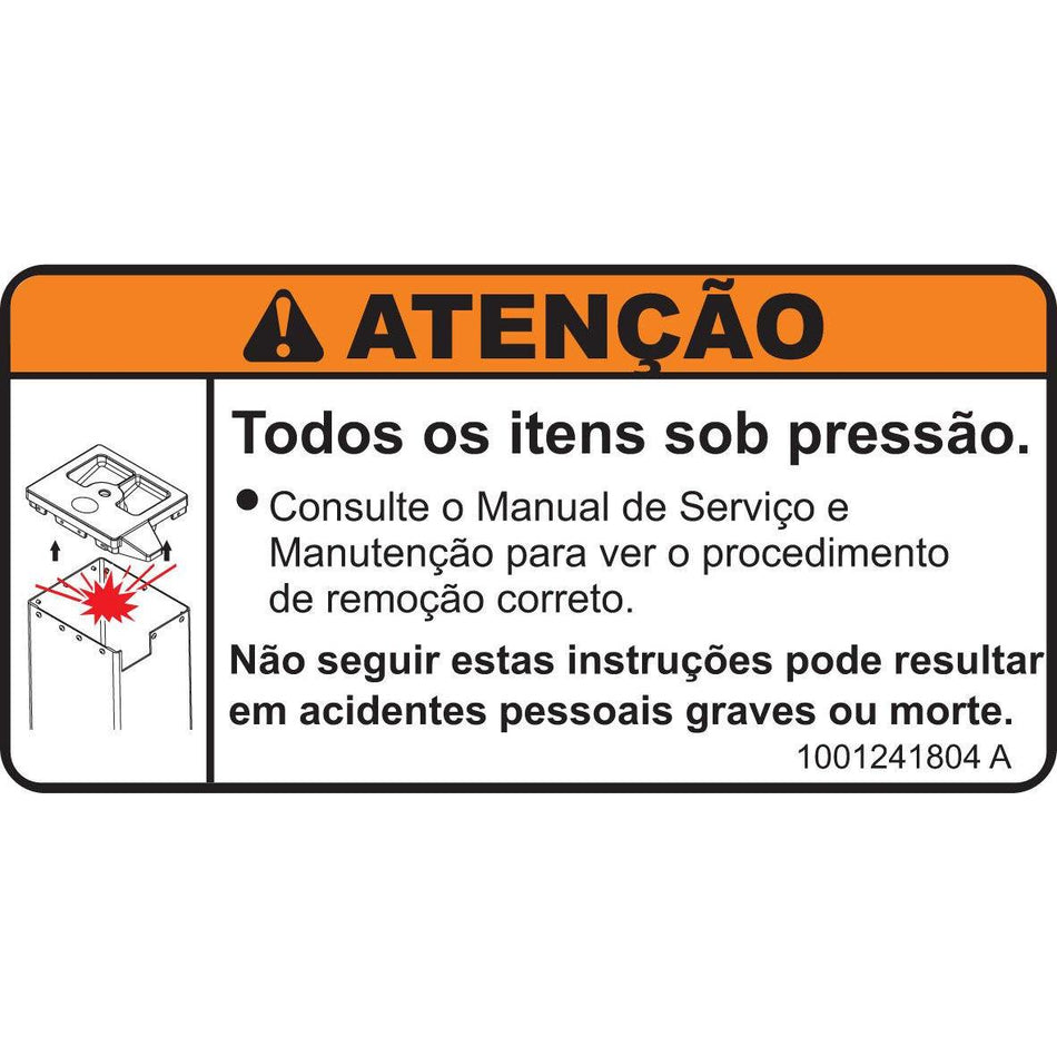 JLG Part # 1001241804 - DECAL. WARNING LABEL (POR)