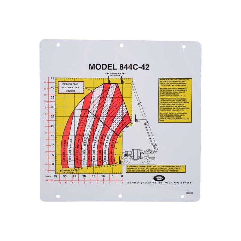 JLG Part # 10238203 - FLIP CARD. MODEL 844C-42 LOAD