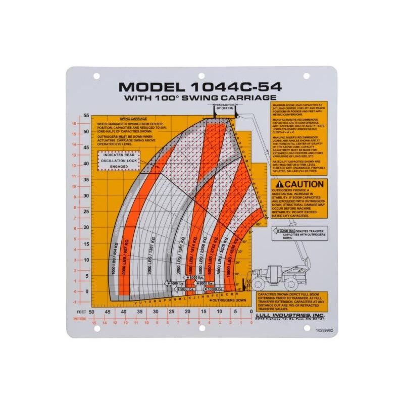 JLG Part # 10239982 - FLIP CARD. MODEL 1044C-54 W/ 1
