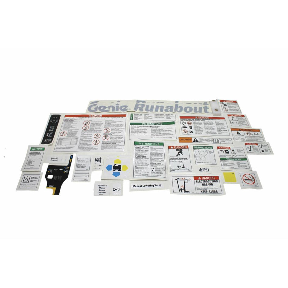 Genie Part # 107129. 107129GT - DECAL KIT-SAFETY/INSTRUC..WRDS