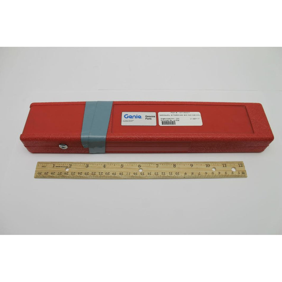 Genie Part # 107180. 107180GT - MANUAL STORAGE BX.NO DECAL.GR