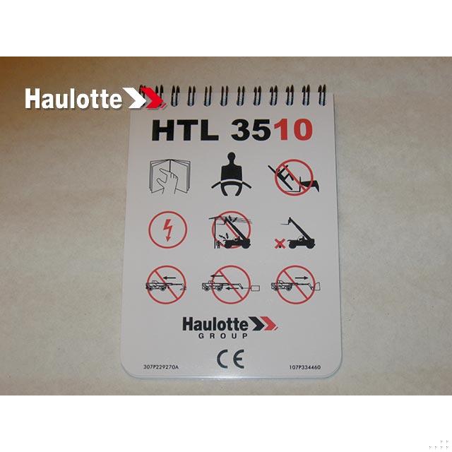 Haulotte Part # 107P334460 - CHART WORKING AERA-CHART