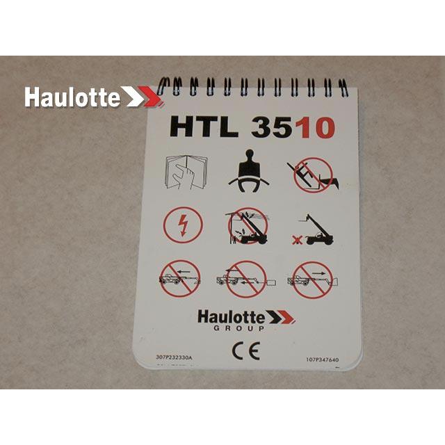 Haulotte Part # 107P347640 - CHART WORKING AERA-CHART HTL35