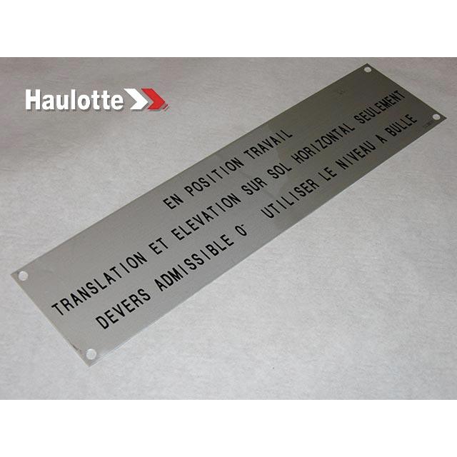 Haulotte Part # 108C138310 - GROUND HORIZON PLATE