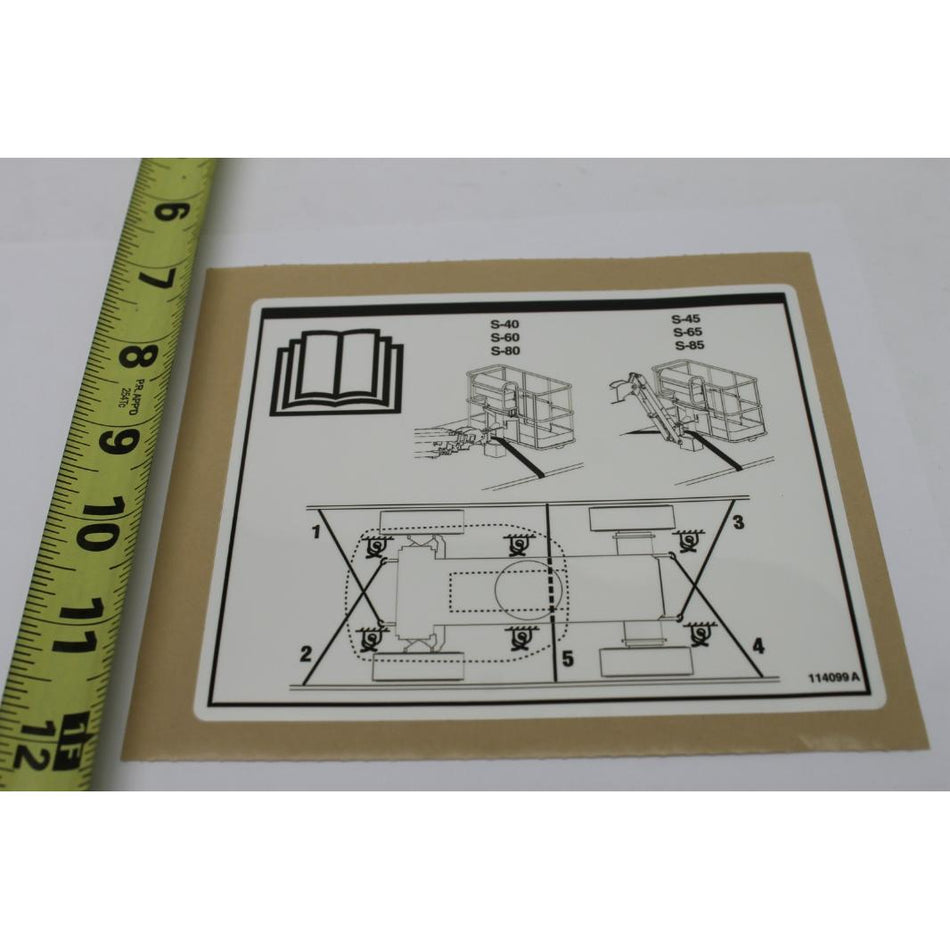 Genie Part # 114099. 114099GT - DECAL.LABEL.TRANSPORT DIAGRAM