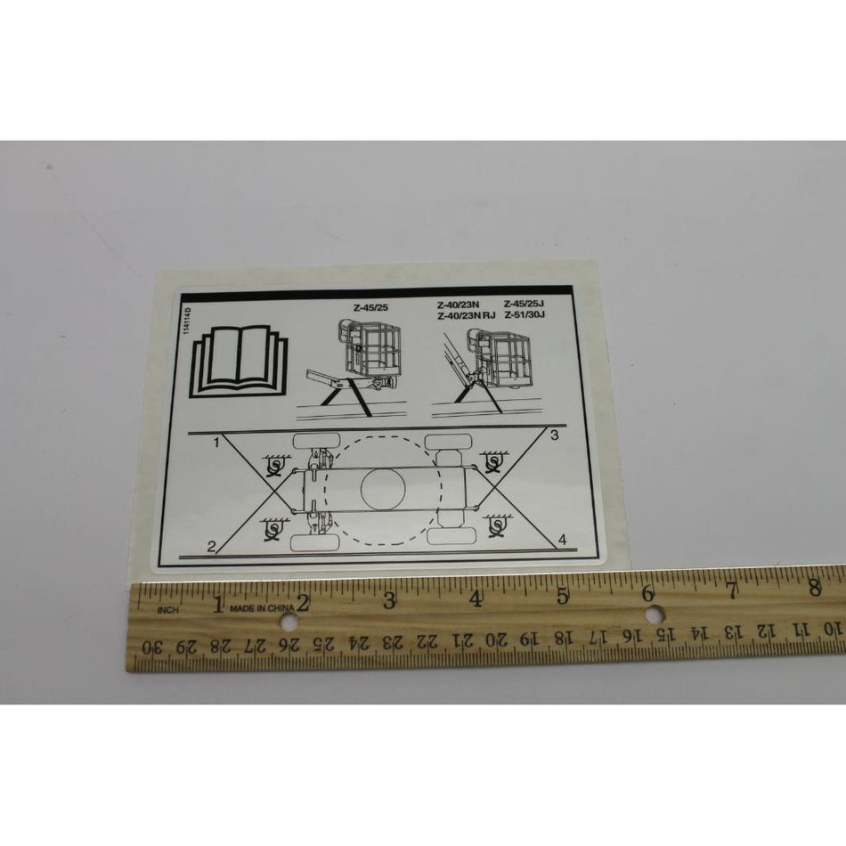 Genie Part # 114114. 114114GT - DECAL.LABEL.TRANSPORT