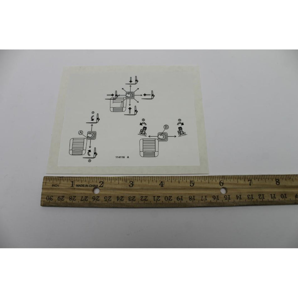 Genie Part # 114116. 114116GT - DECAL.4WAY CONTROLLER