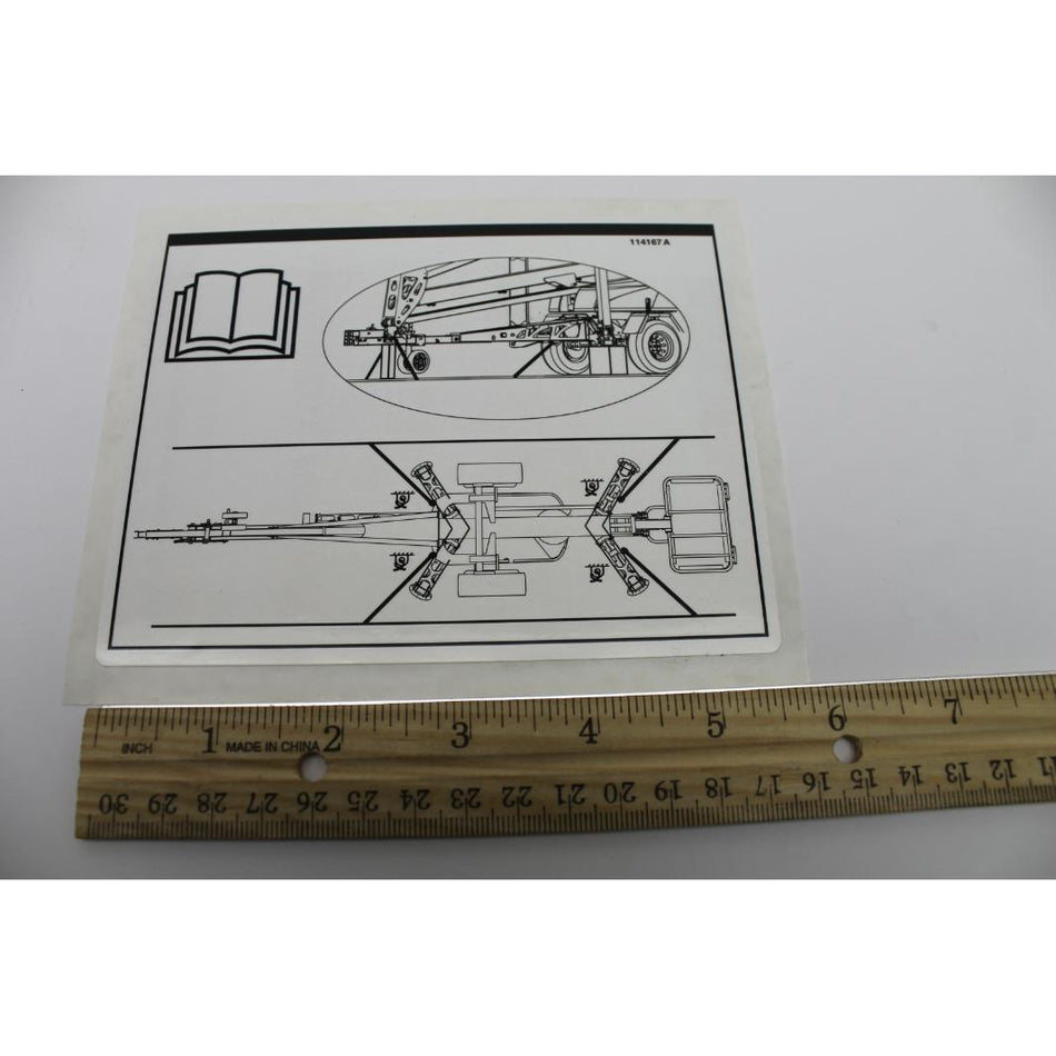 Genie Part # 114167. 114167GT - DECAL.LABEL.TRANSPORT DIAGRAM