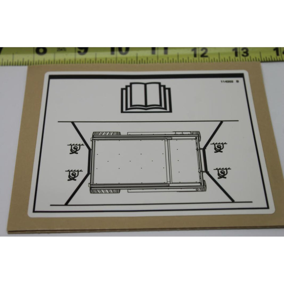 Genie Part # 114202. 114202GT - DECAL.LABEL.TRANSPORT TIE 68