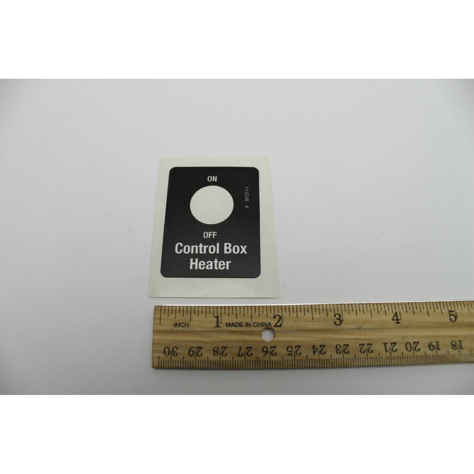 Genie Part # 114246. 114246GT - DECAL. OPTION CONTROL BOX HEATR