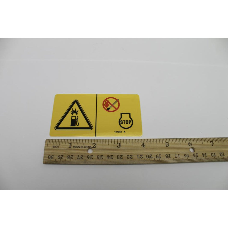 Genie Part # 114251. 114251GT - DECAL.LABEL.NO SMOKING.SYMB