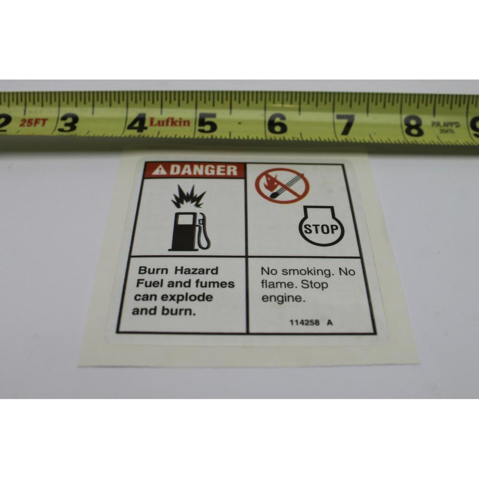 Genie Part # 114258. 114258GT - DECAL.DANGER.NO SMOKING