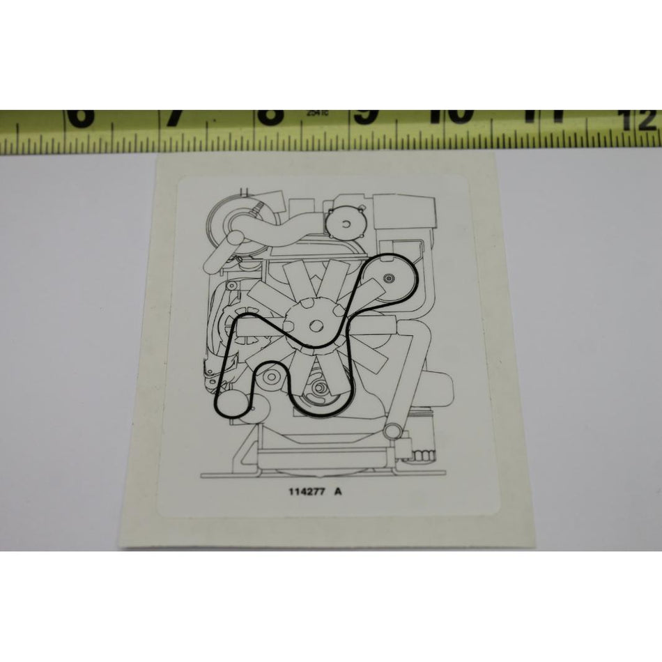 Genie Part # 114277. 114277GT - DECAL.LABEL.BELT ROUTING DSG