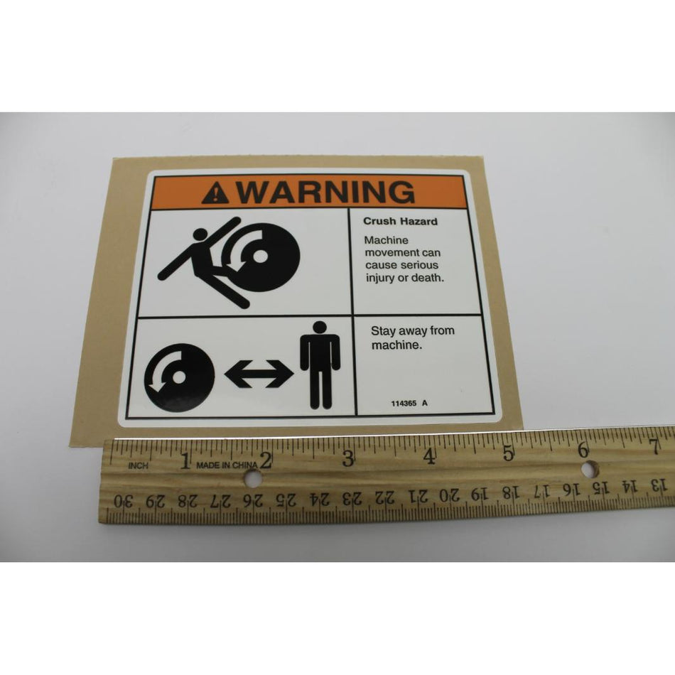 Genie Part # 114365. 114365GT - DECAL.BODYCRUSH.ROLLING MACHIN