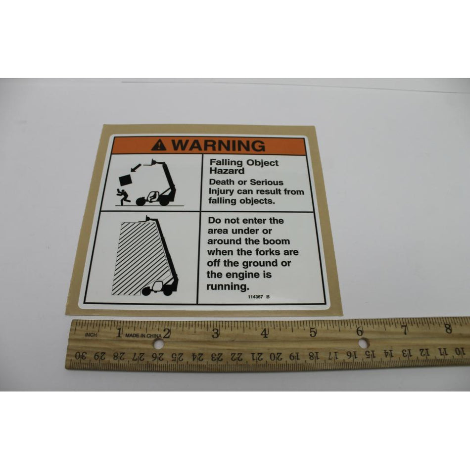 Genie Part # 114367. 114367GT - DECAL. FALLING OBJECT HAZARD