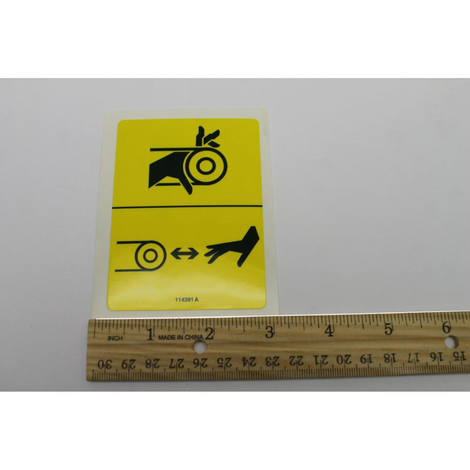 Genie Part # 114391. 114391GT - DECAL.WARNING.CRUSHING