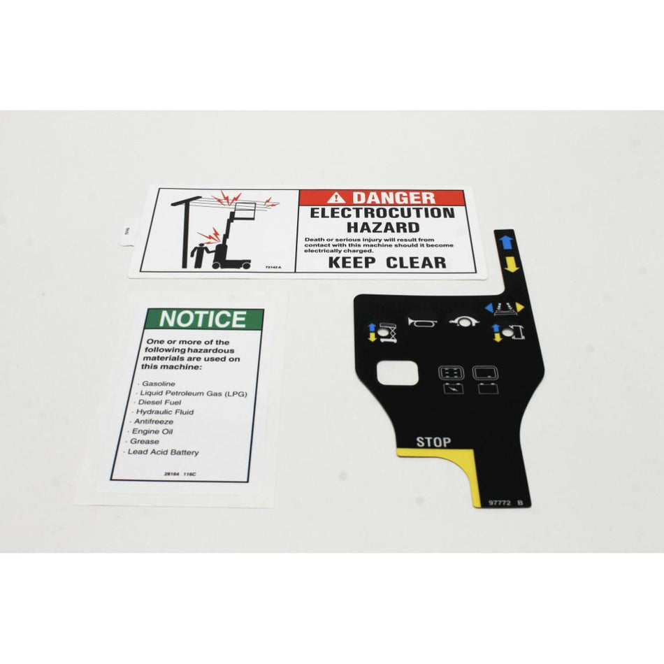 Genie Part # 115112. 115112GT - DECAL KIT-SAFETY/INSTRU.WRDS