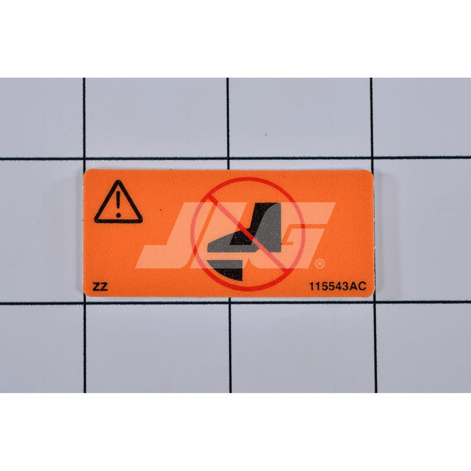 Skyjack Part # 115543 - Label. VL. Warning No Step