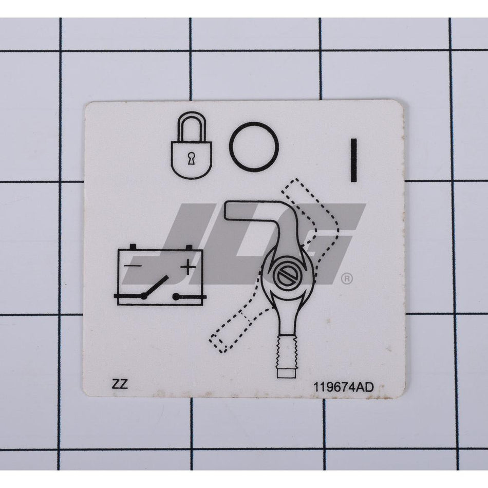 Skyjack Part # 119674 - Label. VL. Emergency Batt. Dis
