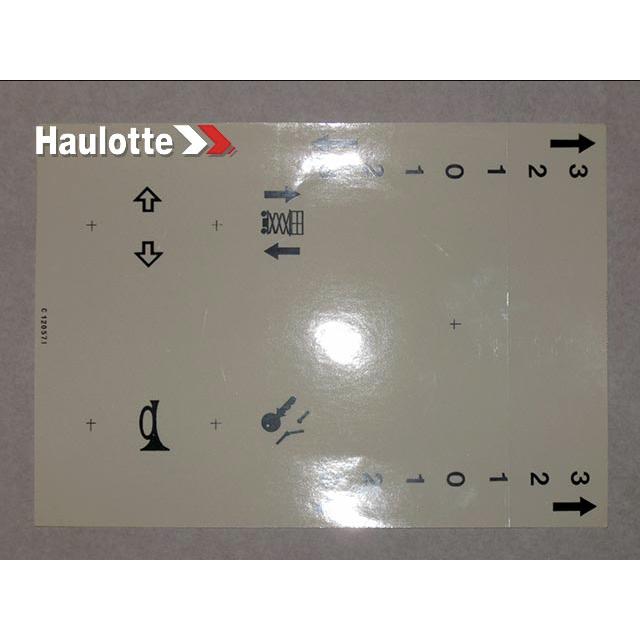 Haulotte Part # 1200120571 - BOTTOM PANEL LABEL