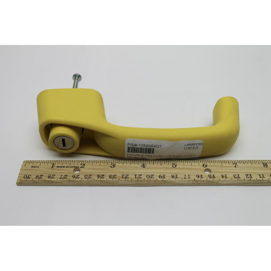 Genie Part # 1256054. 1256054GT - HANDLE. YELLOW LOCKING. CODE 455