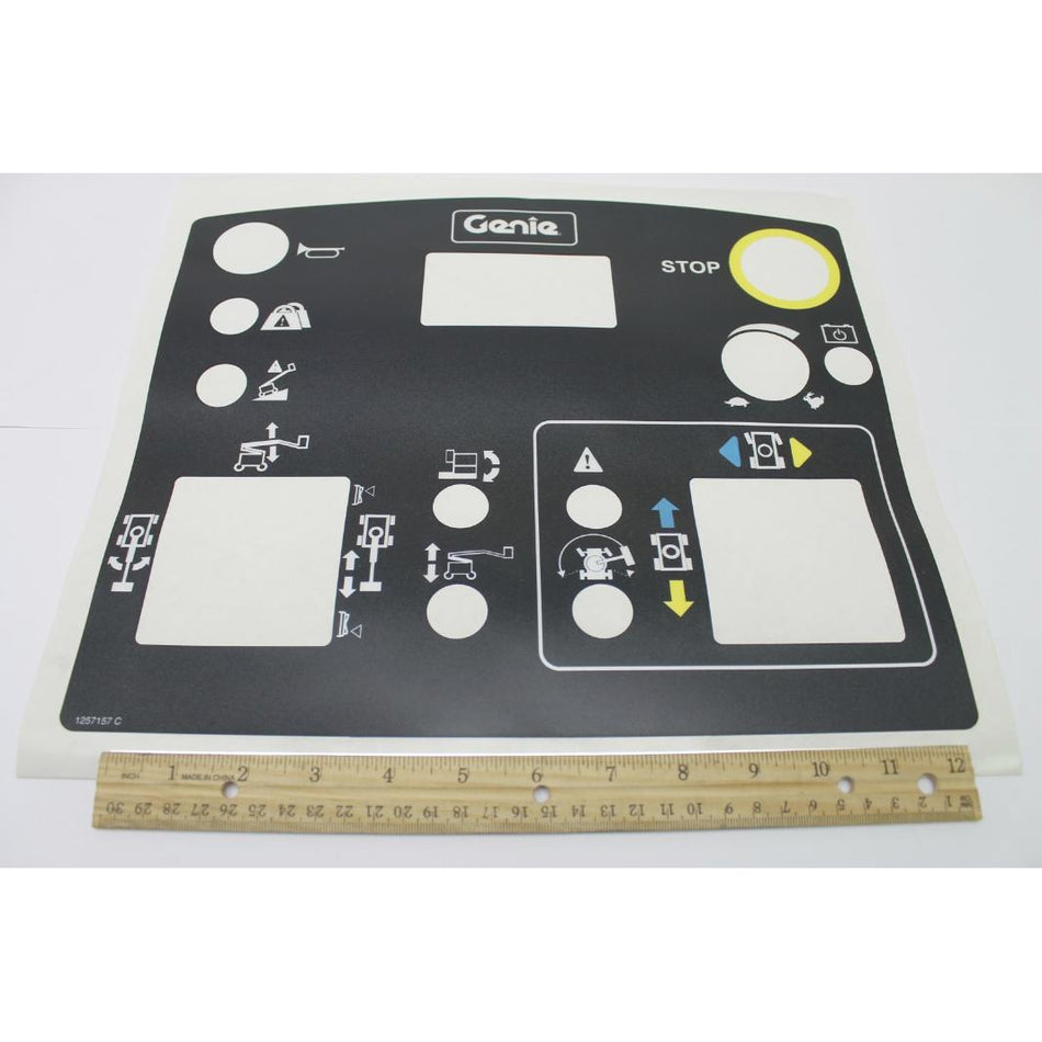Genie Part # 1257157. 1257157GT - DECAL. PLATFORM CONTROL PANEL